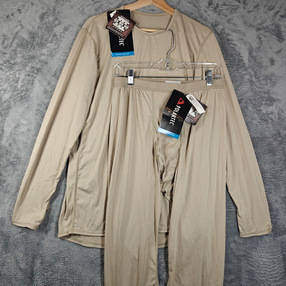 Polartec ECWCS Gen III L1 Base Layer Set Mens Medium Long Tan Thermal Underwear